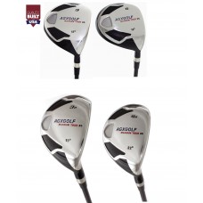 AGXGOLF LADIES MAGNUM XS WOODS (3 & 5)  AND 3 & 4 HYBRID IRONS SET: with LADY FLEX GRAPHITE SHAFTS and HEAD COVERS